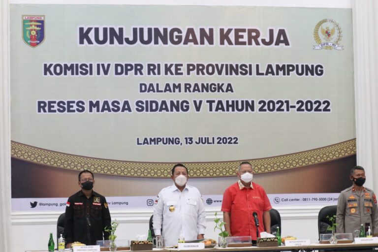 Dukung Pembangunan Sektor Pertanian, Perikanan, Peternakan dan Kehutanan, Komisi IV DPR RI Lakukan Kunjungan Kerja Di Provinsi Lampung